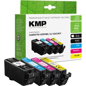 KMP kompatibel für Canon PGI-525PGBK +, CLI-526CMY  C81V Druckerpatronen