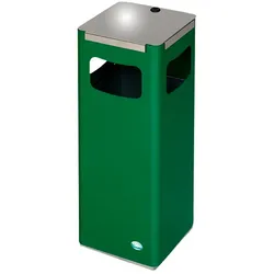 PROREGAL Robuster & modularer Wertstoffsammler | 22 Liter, HxBxT 68x25x25cm | Verzinkter Stahl | Smaragdgrün | Mülleimer Abfalleimer Müllkorb