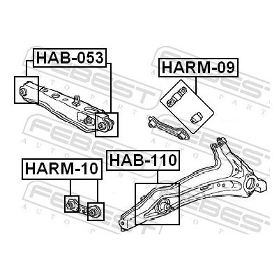 FEBEST Lagerung, Lenker HAB-110 vorne für HONDA