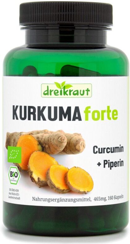 dreikraut Kurkuma Forte Curcumin+Pip Bio 160 St Kapseln