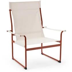 Highback Lounge Stuhl Perugia Gestell rostrot Stuh rostrot/weiß 90x111x78 cm