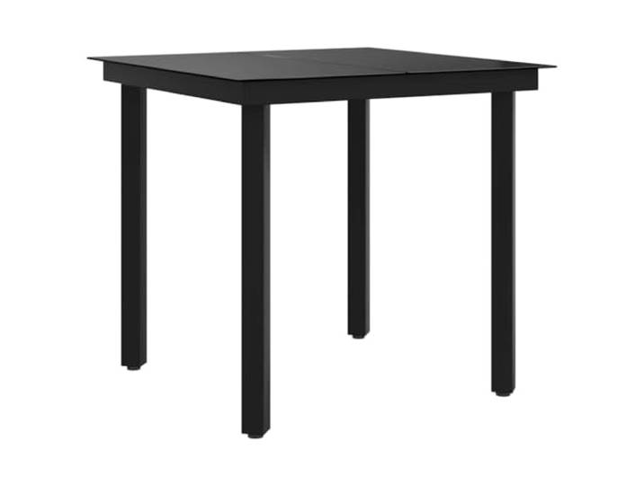 GHVBNMF Garten Esstisch Quadratisch 80x80 cm Balkontisch Schwarz Modernes Design mit getönter Glasplatte und pulverbeschichtetem Stahlrahmen für Terrassen, Balkone und Veranden.
