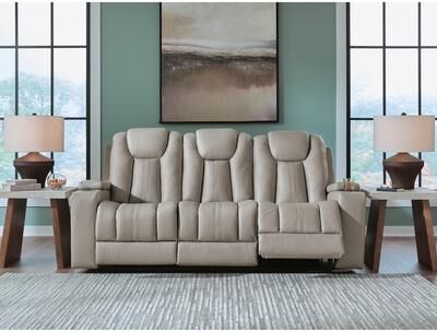 "Signature Design by Ashley Downing Court Coin Reclining Sofa with Drop Down Table - 85""W x 44""D x 43""H"