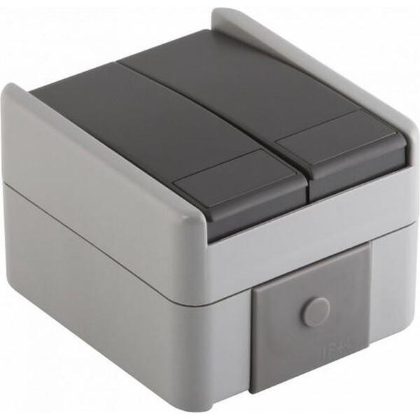 TEM SF51GY 2-voudige wandmontage drukknop, grijs, IP44