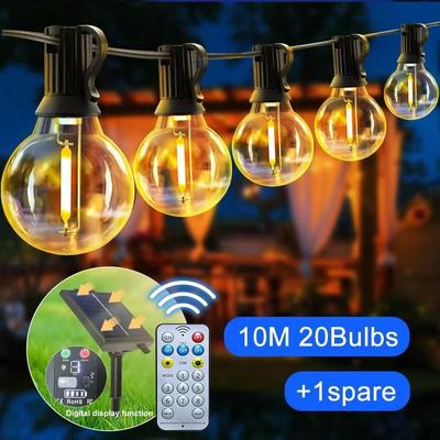 Uplift Essentials Solar Globe String Lights With Remote Control 10m 21bulbs
