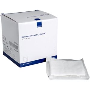 Abena Vlieskompressen 7022, nicht haftend, 4-lagig, steril, saugfähig, 10 x 10 cm, 100 Stück