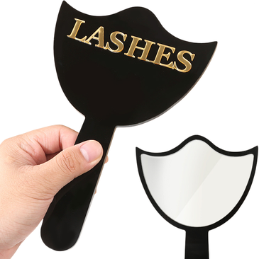 Fusion Finds Professional Handheld Makeup Mirror For Lash Extensions, Acrylic Vanity Mirror With Ergonomic Handle black