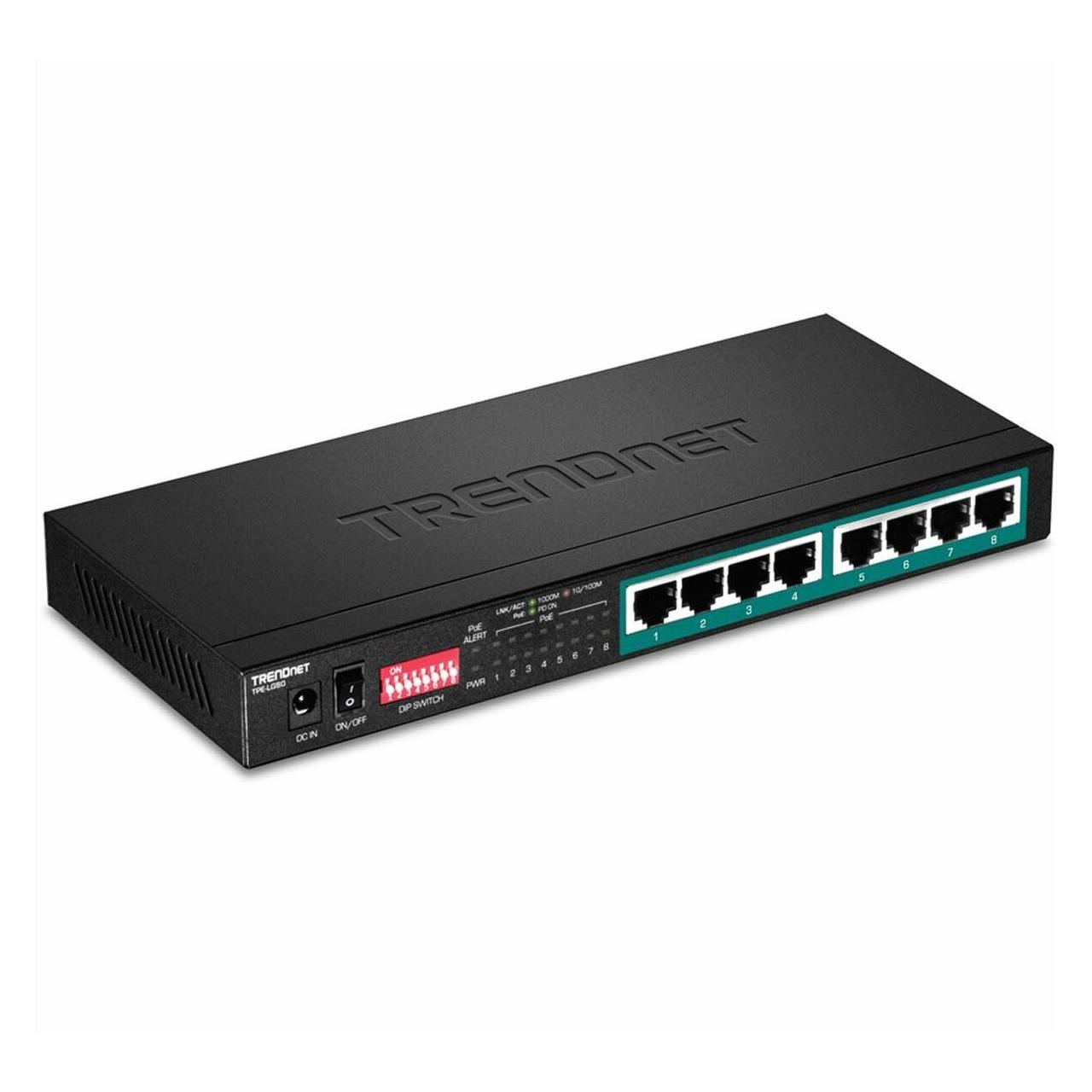 Trendnet 8xRJ-45 11.9 Mpps. MAC 50/60Hz, Schwartz (8 Ports) (TPE-LG80)