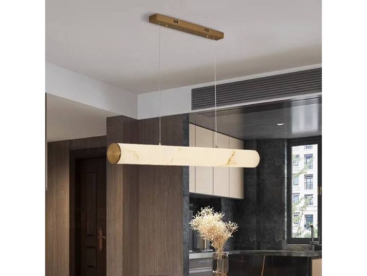 Lampes suspendues en résine imitation marbre pour salle à manger, restaurant, style long, lampes suspendues en albâtre, décoration intérieure, luminaire d'intérieur