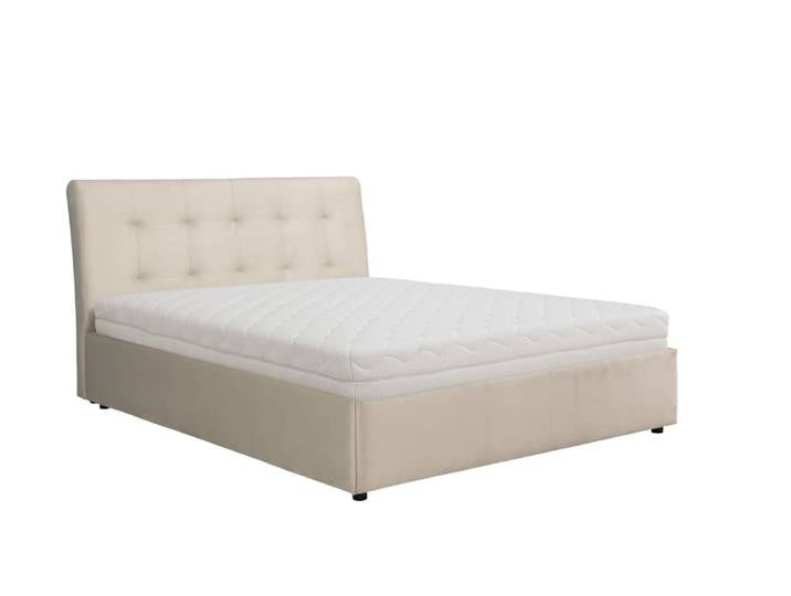 Lit rembourré avec matelas, beige, 180x200 cm
