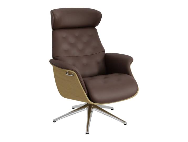 Sessel Fashion Volden, Flexlux, nature hazelnut brown, Leder