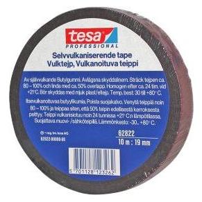 tesa taetningstape 10mx19mm - PRO 62822, Selvvulkaniserende tape af butylgummi, sort (62822-00000-08)