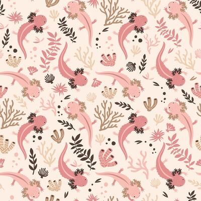 RoomMates Axolotl Blue Underwater Garden Peel and Stick Wallpaper