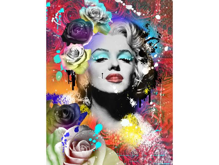 Leinwandbild AFFENGEILEBILDER Marilyn Art by Frank Amoruso auf Keilrahmen gespannt , bunt (farbe bild(er): grün,schwarz,rot,gelb,blau,weiß), B:90cm H:120cm T:2cm, Leinen, Bilder, Leinwandbild, Kunstdruck Wandbild Bild in verschiedenen Formaten
