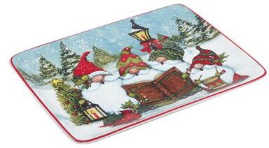 "Certified International Christmas Gnomes Rectangular Platter 16"" x 12"" - 16"" x 12"""