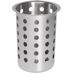 APS Besteckständer/ Besteckbehälter mit Köchern, Edelstahl, Ø 9,7 cm, H: 13,7 cm, grau, spülmaschinengeeignet