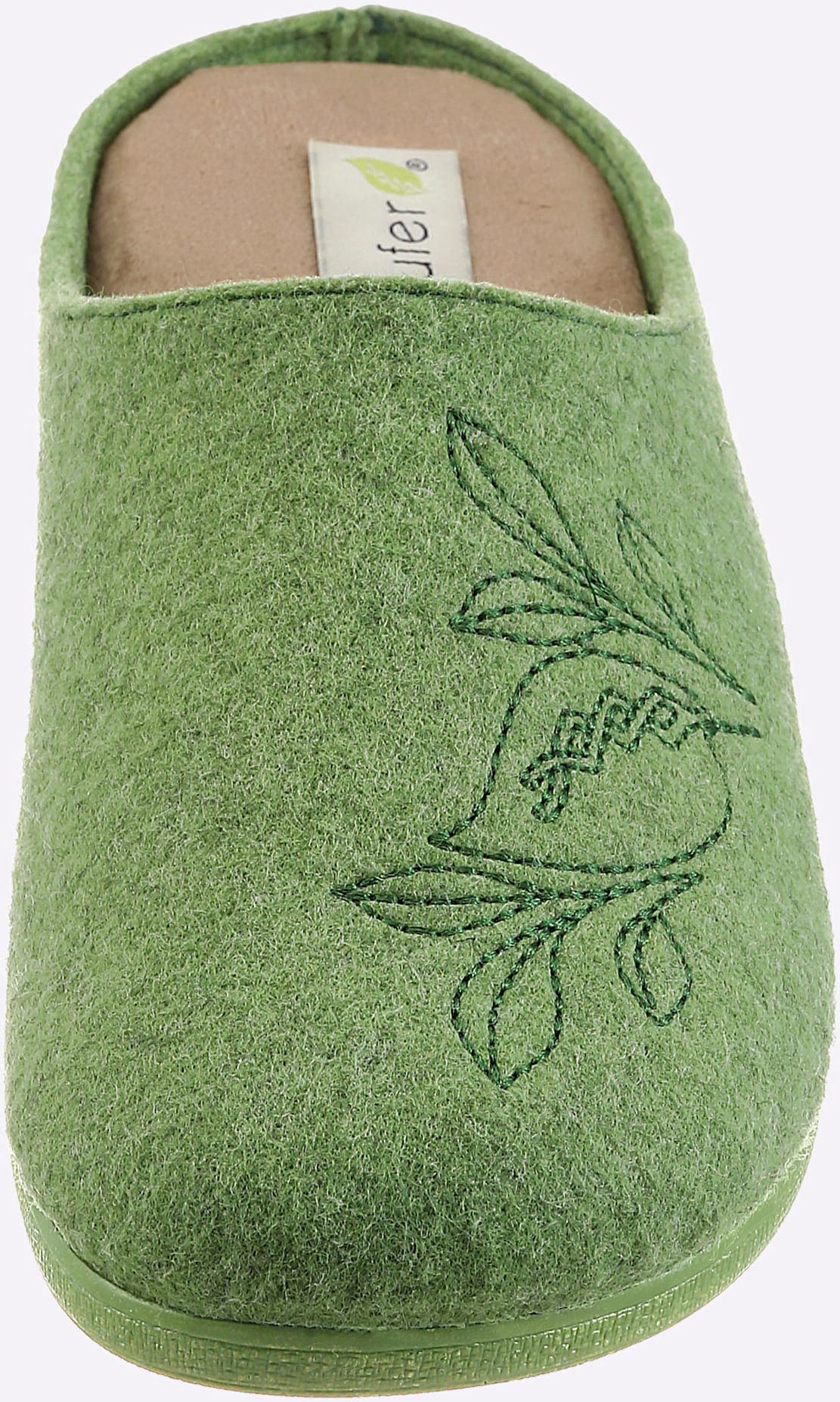 Pantoffel WALDLÄUFER, Damen, Gr. 37, grün (apfel), Filz, Schuhe Pantoffel apfel 37