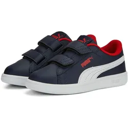 PUMA Smash 3.0 Leder-Sneaker mit Klettverschluss Kinder 04 - PUMA navy/PUMA white/for all time red 33