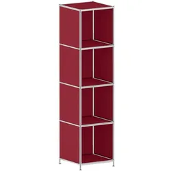 viasit Aktenregal »System 4« schmal 4 OH rot, 40.4x155.6x40.4 cm