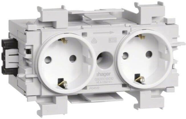 Tehalit Prise double avec connexion/serrage Wago GS2001 vws (GS20019016)