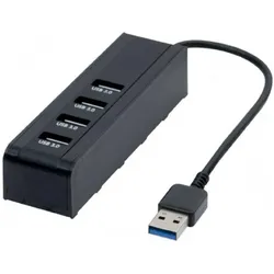 Exertis Connect USB 3.0 Hub, 4 Port (USB-A, 4 Ports), Dockingstation + USB Hub, Schwarz