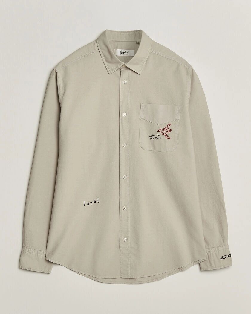Forét Maple Embroidery Oxford Shirt Oat