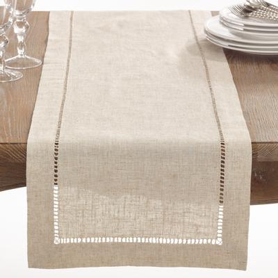 Saro Lifestyle Plain Table Runner With Hemstitched Design
