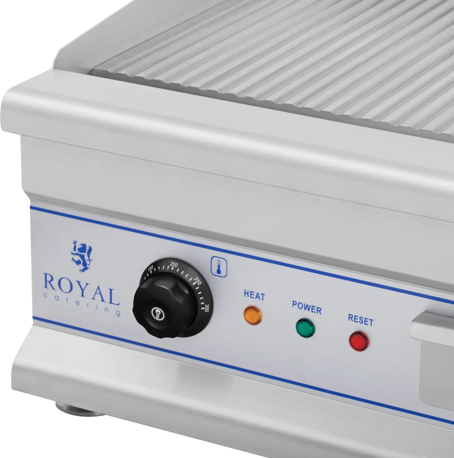 Royal Catering Fry top elettrico -75 cm - Piastra liscia e rigata - 2 x 3.200 W RCG 75G