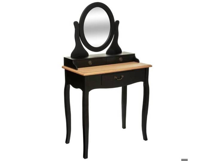 Coiffeuse  Chrysa  noir 3 tiroirs - Atmosphera Créateur d'intérieur