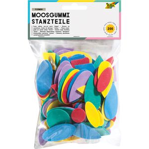 Folia Moosgummi 2352 Stanzteile Formen, Höhe 1 - 5,5 cm, farbig sortiert, 2 mm Stärke, 200 Stück