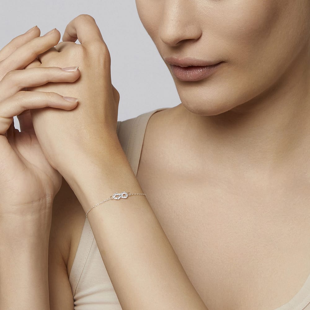 Bracelet Cleor En Argent 925/1000 Et Cristal Femme