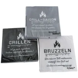 Serviette Conny grau 20 Stück Grill-Saison