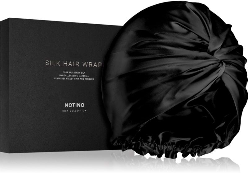 Notino Silk Collection Hair wrap turban en soie pour cheveux Black 1 pcs