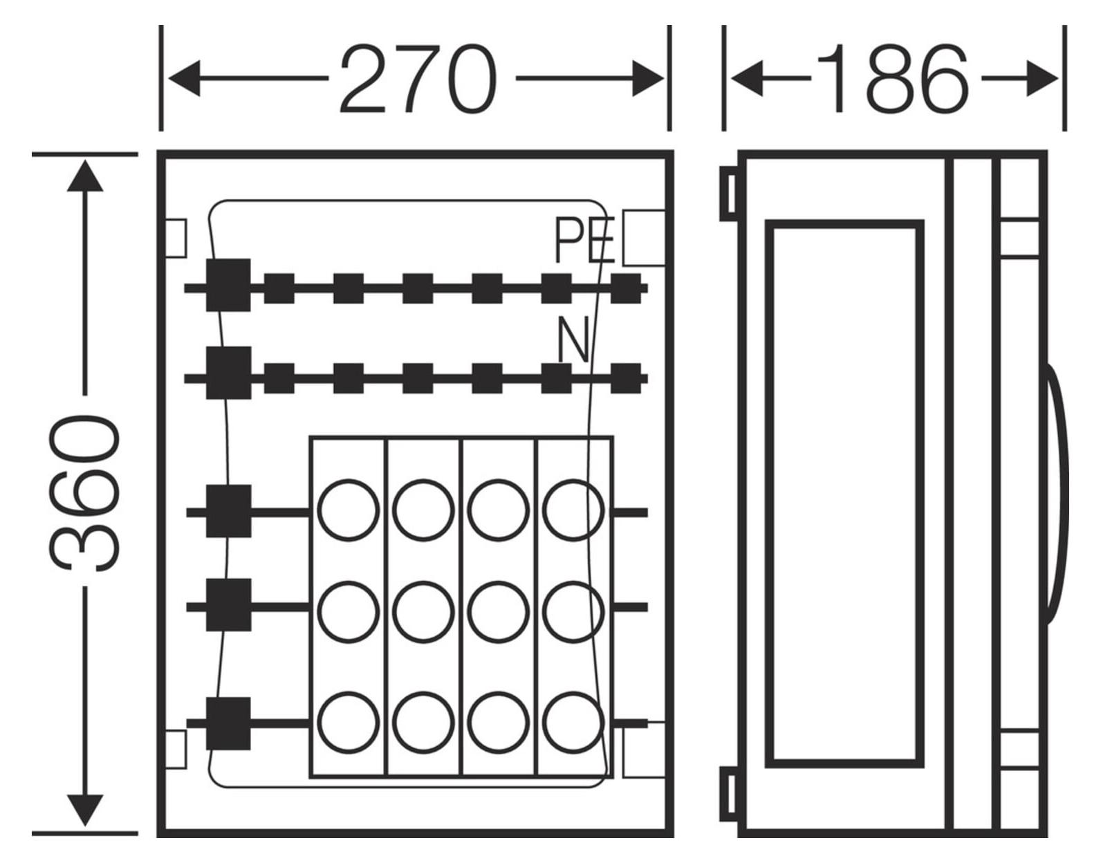 HENSEL HENS ENYSTAR-Sicherungsgh.FP FP 3235 3235,5x3x63A,D02 auf Sammelschiene 250