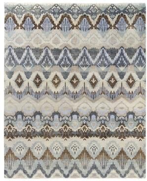 Overton "Ikat One-of-a-Kind Handmade Area Rug - Beige, 8' 0"" x 9' 10"" - 8' 0"" x 9' 10"""
