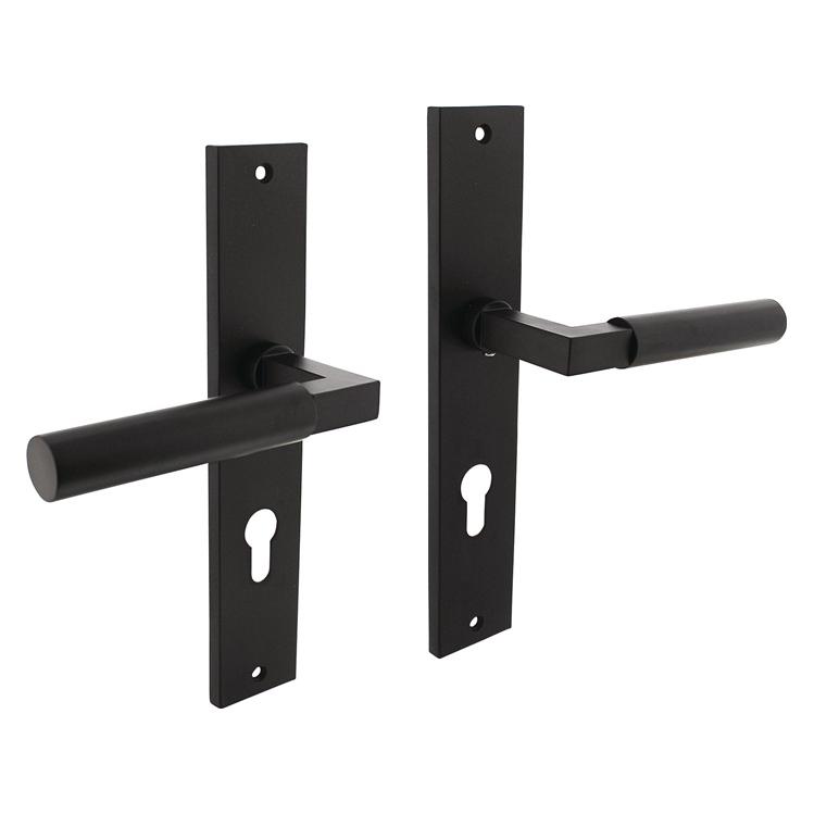 Intersteel Langschildschildgarnitur Baustil Zamak F71 schwarz PZ 72 mm DIN links / rechts (0023.174236)