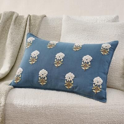 Tilda Floral Embroidered Pillow - Grandin Road