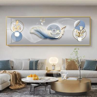 Uplift Essentials Chinese Style Golden Leaves & Sacred Deer Canvas Art style 5 16x47 In