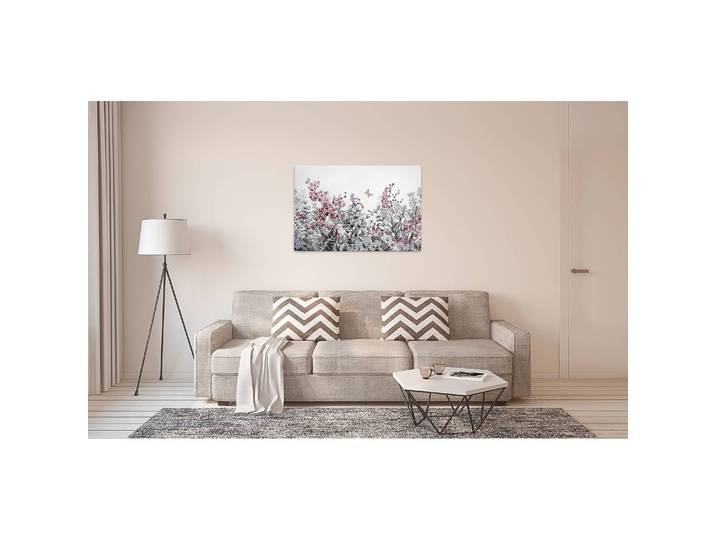 Impression sur toile Flower Painting Polyester PVC / Épicéa Gris 90 x 60cm