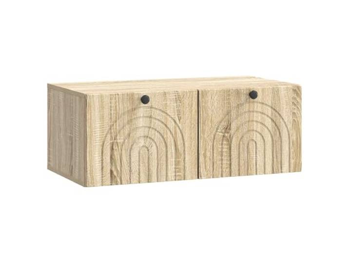 KGHERMDF Wandmontierter TV-Schrank Sonoma-Eiche 78,5x41x30 cm Holzwerkstoff, Doppeltüren, Metallgriffe, Platzsparend für Wohnzimmer