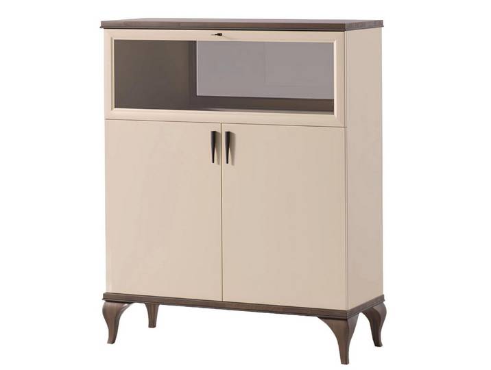 Xlmoebel Hochkommode Luxus Bar Schrank aus Holz für stilvolle Präsentation (1 St., Schrank), Hergestellt in Europa