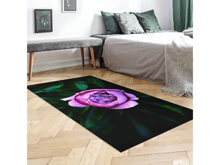 Tapis en vinyle Fleur de pivoine 180 x 90cm Vert