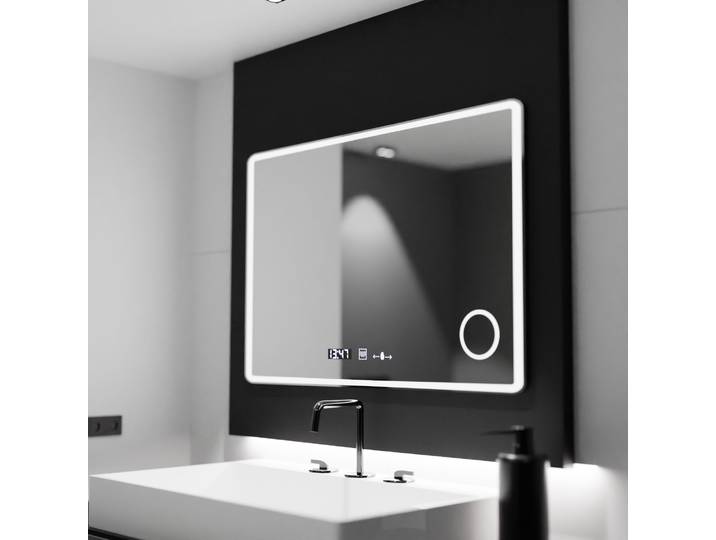 Miroir Led Rectangulaire 100x60 Desembuage Thermometre Et Horloge