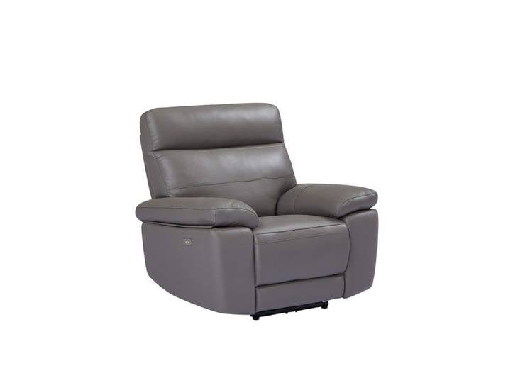Fauteuil relax en cuir gris RANIFA