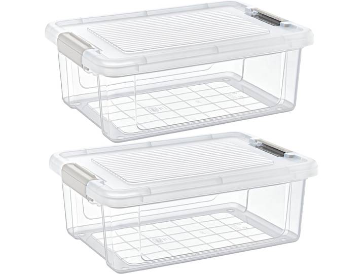2er-Set Vorratsbox, 12 l, transparent