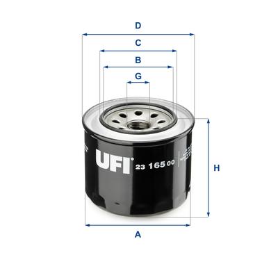 UFI Ölfilter 2316500 Anschraubfilter 80mm GewindemaßM 20 X 1,5 für MITSUBISHI ISUZU