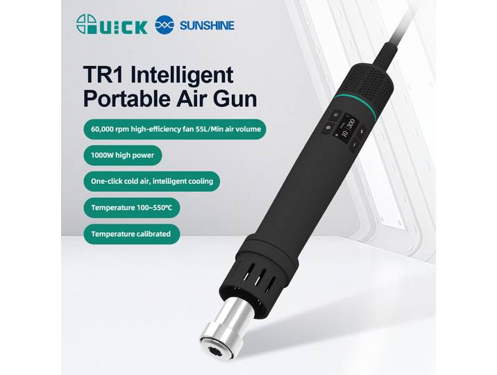 QUICK TR1 1000W pistolet à air portable intelligent haute puissance 60,000 tr/min ventilateur haute efficacité chauffage uniforme, efficace et Stable