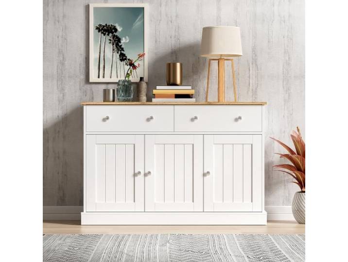 Buffet Sideboard Commode Armoire de salon- SWEIKO - Blanc