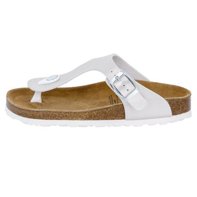 Zehentrenner LICO "Zehenstegpantolette Bioline Trend Kids", Mädchen, Gr. 26, silberfarben, Synthetik, Schuhe Zehentrenner