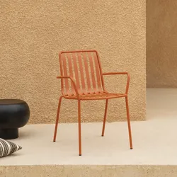 Outdoor Lehnstuhl aus lackiertem Metall Gaby Orange